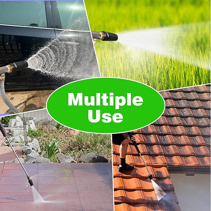 JOEJET Adjustable Pressure Washer Long Range Nozzle, Downstream Injector for Pressure Washer, External Injection Soft Wash Nozzle with 45 FT Siphon Hose, 4-4.5 GPM