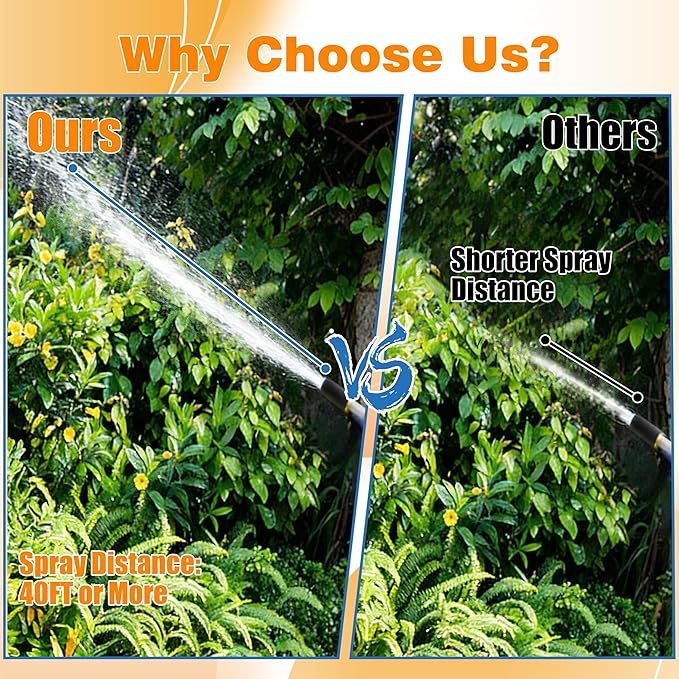 JOEJET Adjustable Pressure Washer Spray Nozzle, Pressure Washer Chemical Injector, External Injection Soft Wash Nozzle with 45 FT Siphon Hose, 2-2.5 GPM