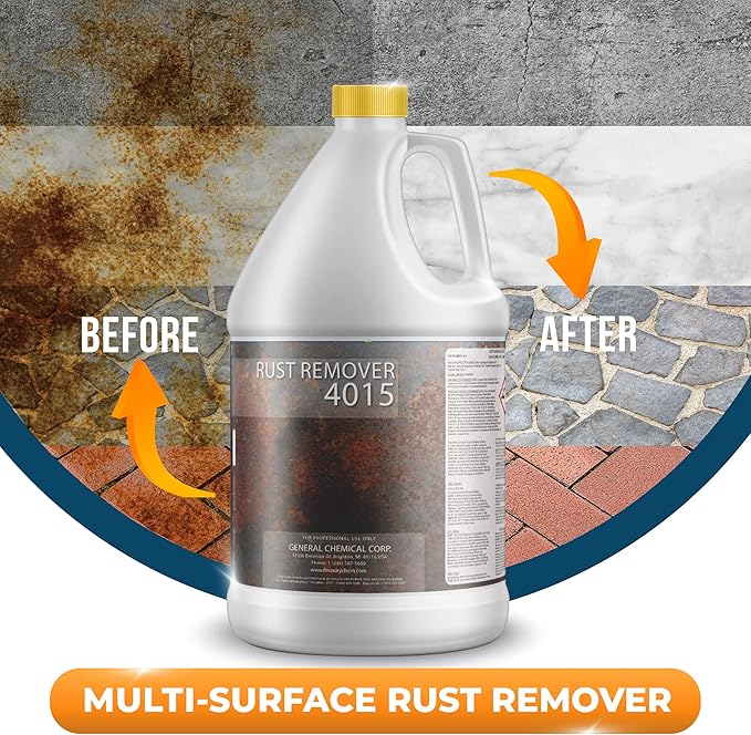 DeckGeneral Rust Remover 4015 All Surface Rust Stain Eliminator, Concrete Cleaner, Effective Oxidation Clean Up for Driveways, Walkways, Swimming Pools, Brick, Pavements and More (1 Gallon)