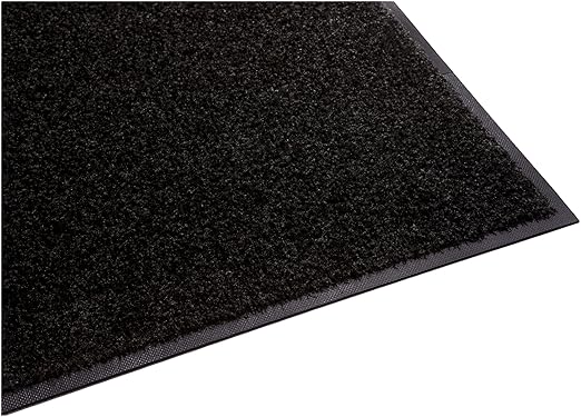 Guardian Platinum Series Indoor Wiper Floor Mat, Rubber with Nylon Carpet, 6'x6', Black