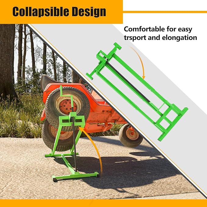 Riding Lawn Mower Lift Jack Lawn Mower Lift with 880 Lbs Weight Capacity Telescopic Maintenance Jack for Lawn mowers and Garden Tractors Green