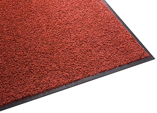 Guardian Platinum Series Indoor Wiper Floor Mat, Rubber with Nylon Carpet, 3'x13', Red