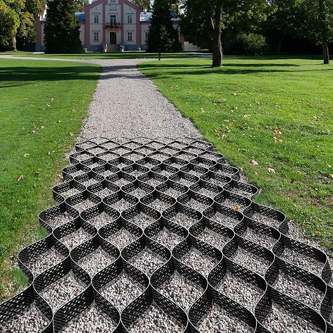 VIVOSUN 4’’ Depth Ground Grid, 9x17 ft, High-Density HDPE Geo Cell, 1885 lbs per sq ft Load, Foldable & Tensile, Easy Installation with Gloves, Perfect for Gardens, Driveways, Pathways, Slopes