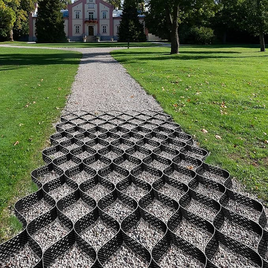 VIVOSUN 4’’ Depth Ground Grid, 9x17 ft, High-Density HDPE Geo Cell, 1885 lbs per sq ft Load, Foldable & Tensile, Easy Installation with Gloves, Perfect for Gardens, Driveways, Pathways, Slopes