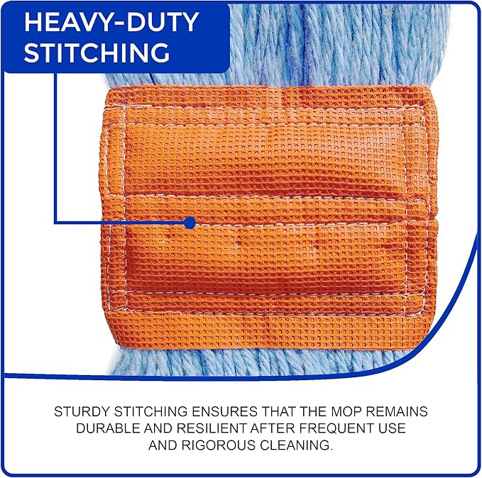 Nine Forty 2-Pack Industrial and Commercial-Grade Looped End Wet Mop Head Refill - Heavy Duty 20 Inch 4-Ply Premium Synthetic Yarn - for Optimal Absorption and Durability - Green (2 Pack, Large)