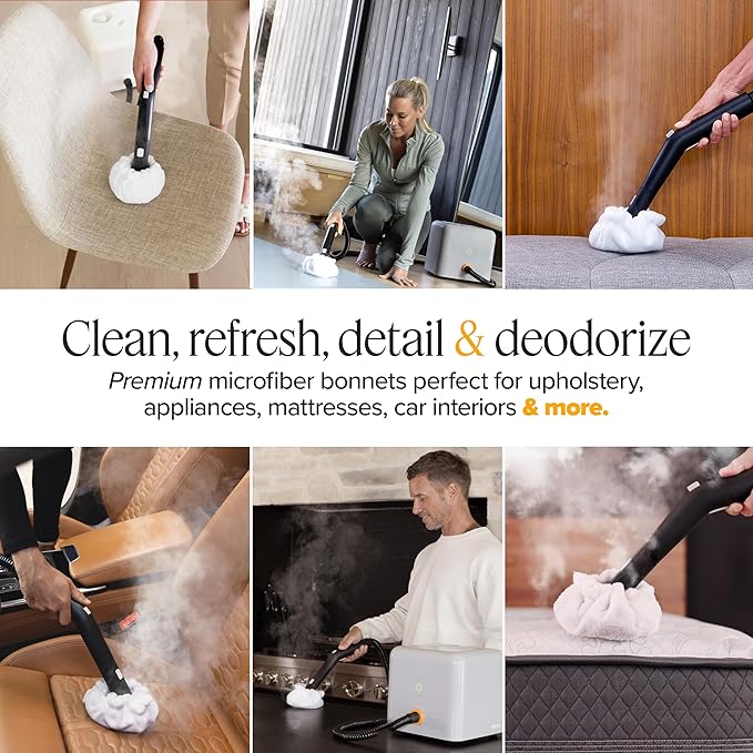 Dupray Small Triangle Bonnets – Reusable Microfiber Cleaning Pads for Steam Cleaners, Precision Fit Steam Mop Accessories for Hard Floors, Tiles, Grout – Pack of 5