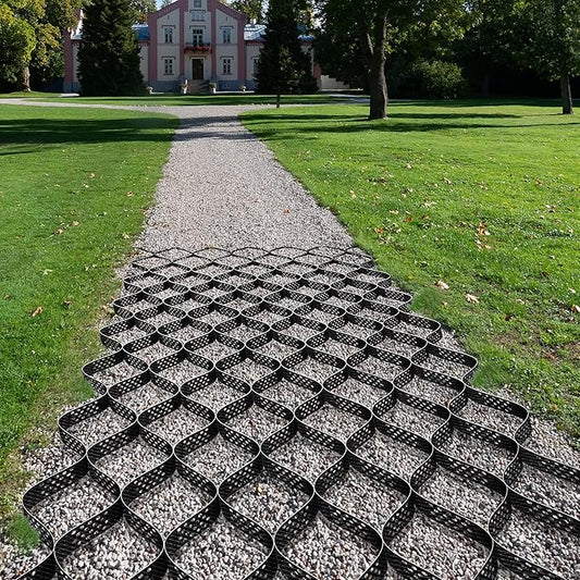 VIVOSUN 3’’ Depth Ground Grid, 6.5 x 17 ft, High-Density HDPE Geo Cell, 1885 lb per sq ft Load, Foldable & Tensile, Easy Installation with Gloves, Ideal for Gardens, Driveways, Pathways, Slopes