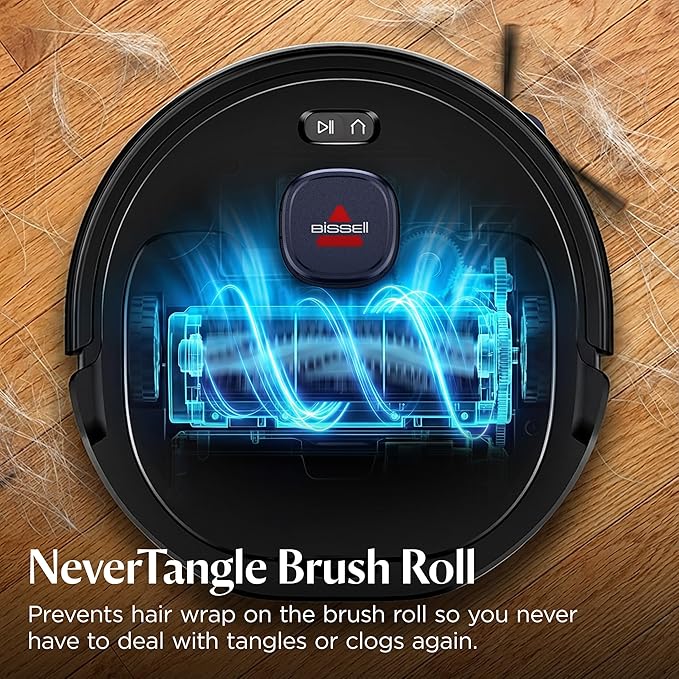 Bissell FlexClean FurForce Robot Vacuum & Mop with No Tangle Pet Brush Roll, LiDAR Navigation & Liftable Pad for Pet Hair Removal on Hard Floors & Rugs, 180min Runtime 60-Day Dust Collection, 4270L