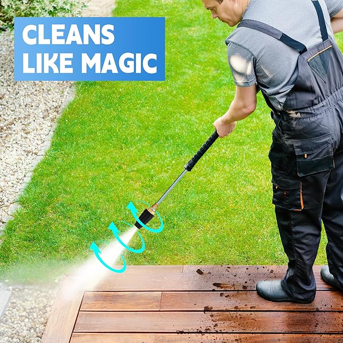 Turbo Nozzle Pressure Washer, Premium 4000 PSI Max Rotating Pressure Washer Nozzle Tips with 1/4 Quick Connect for Cleaning Driveway, Brick, Concrete, Patio, Vinyl Surface, 4.0 GPM 4.0 Orifice