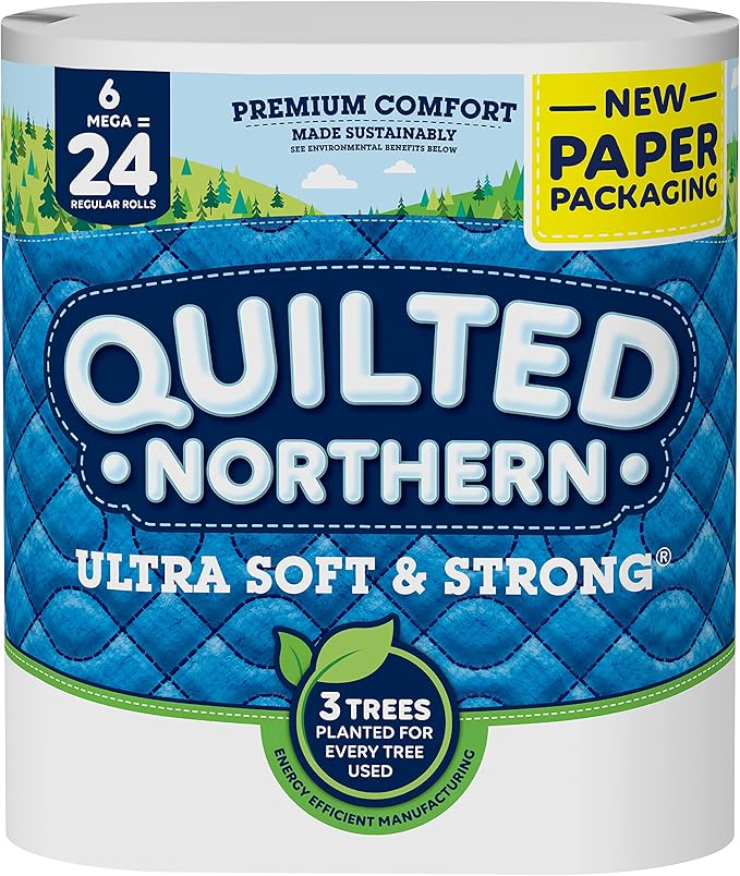 Quilted Northern Ultra Soft & Strong Toilet Paper, 6 Mega Rolls