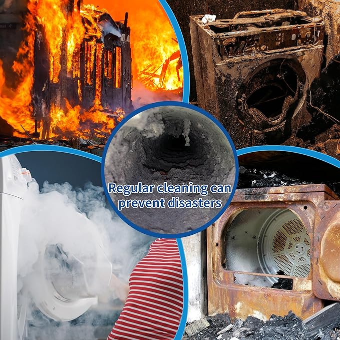 21 Feet Dryer Vent Cleaning Brush Kit, Multi-Scene Durability Chimney Brush with Flexible Nylon Rod, Multi-Purpose lint Cleaning Brush for Drill,Chimneys, fireplaces, Ventilation ducts