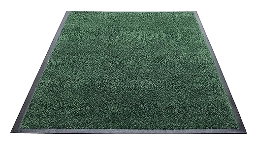 Guardian Platinum Series Indoor Wiper Floor Mat, Rubber with Nylon Carpet, 4'x6', Green