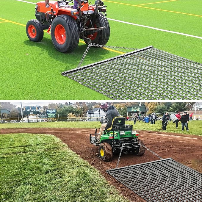 Rengue ATV/UTV 4 x 4 Feet Baseball Field Drag, Lawn Leveling Steel Mesh Heavy Duty Surface Leveling Mat for Manual or Vehicle Driveway Farm Garden Football Field