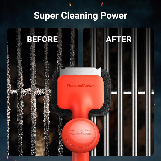 ThermoMaven BQ03 Grill Brush Replaceable Cleaning Head, Safe Bristle-Free BBQ Cleaning Tool, Barbecue Grill Cleaner, 6 Pcs Refill, Only for BQ03