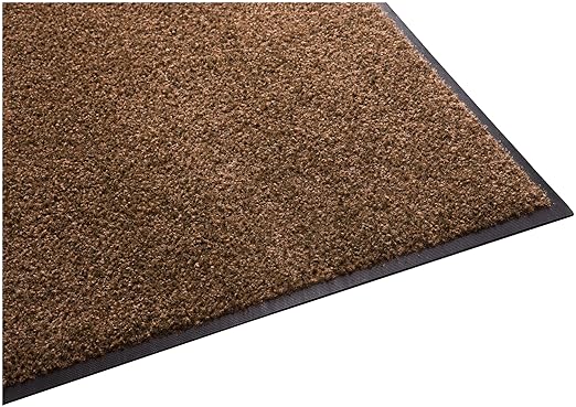 Guardian Platinum Series Indoor Wiper Floor Mat, Rubber with Nylon Carpet, 6'x16', Brown