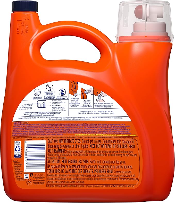 Tide Liquid Laundry Detergent, Original, 96 Loads 138 Fl Oz