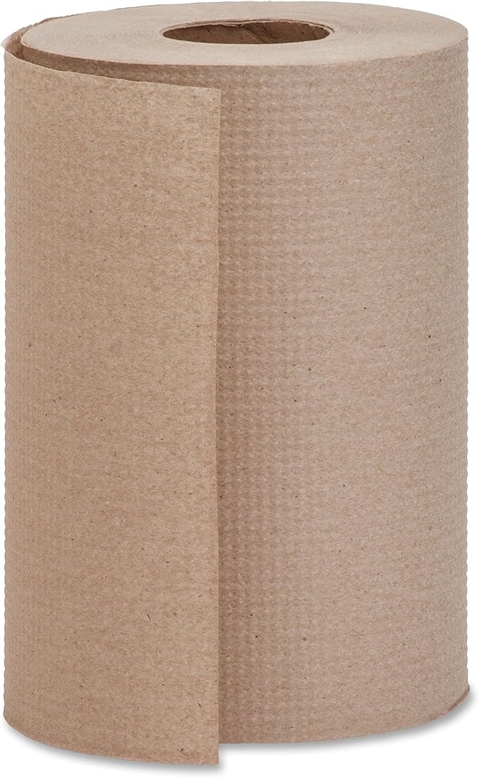 Genuine Joe Hardwound Roll Towels, Kraft, 7.9" x 350', 12 Count
