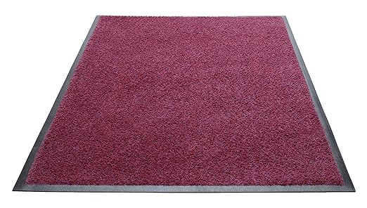 Guardian Platinum Series Indoor Wiper Floor Mat, Rubber with Nylon Carpet, 4'x6', Burgundy