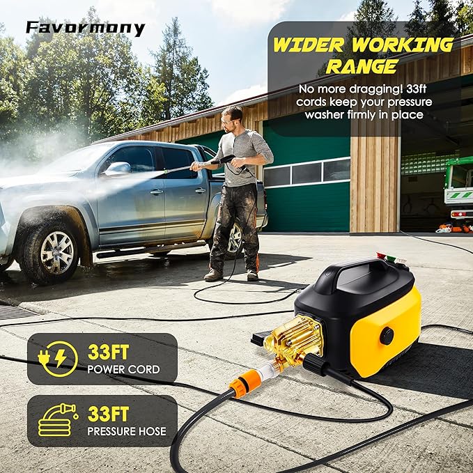 Pressure Cleaner, Portable Power Cleaner for Car Detailing, Home, Fences, Driveways, Patio Outdoor All Other Cleaning