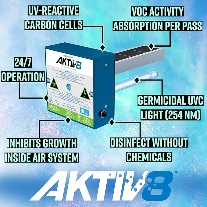 Fresh-Aire UV AKTIV8 In-Duct Active Air Treatment System, Single 2-Year Lamp