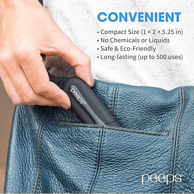 CarbonKlean Peeps Glasses Cleaner - for Eyeglasses, Reading Glasses, and More - Lens Cleaner with Carbon Microfiber Tech - Soft Touch Red - 3 Count
