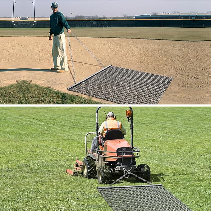 Rengue ATV/UTV 4 x 4 Feet Baseball Field Drag, Lawn Leveling Steel Mesh Heavy Duty Surface Leveling Mat for Manual or Vehicle Driveway Farm Garden Football Field