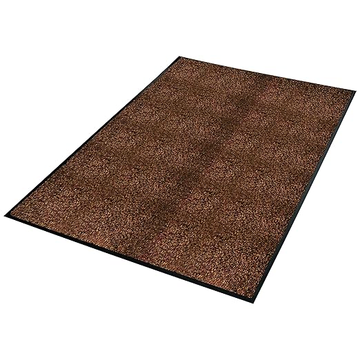 Guardian Platinum Series Indoor Wiper Floor Mat, Rubber with Nylon Carpet, 3'x5', Brown