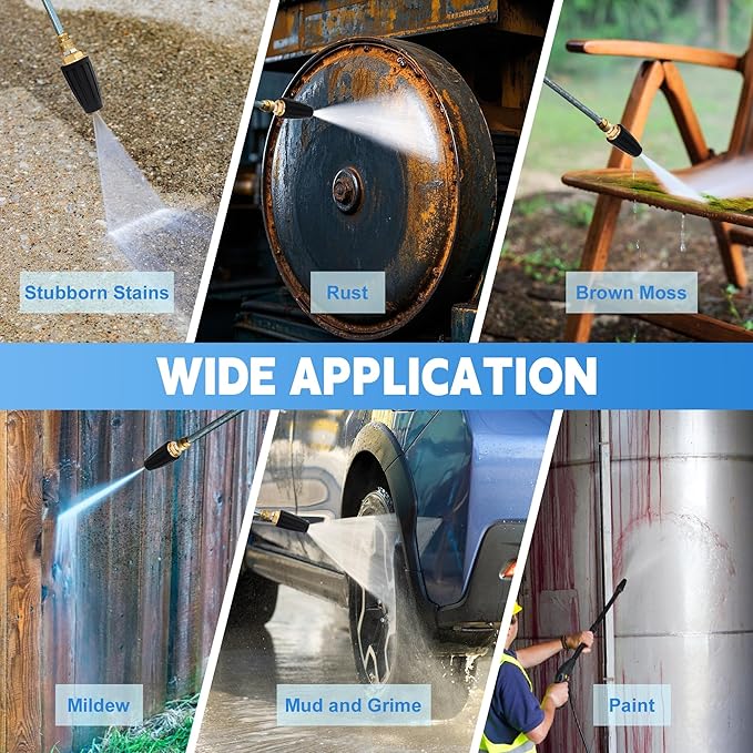 Turbo Nozzle Pressure Washer, Premium 4000 PSI Max Rotating Pressure Washer Nozzle Tips with 1/4 Quick Connect for Cleaning Driveway, Brick, Concrete, Patio, Vinyl Surface, 4.0 GPM 4.0 Orifice