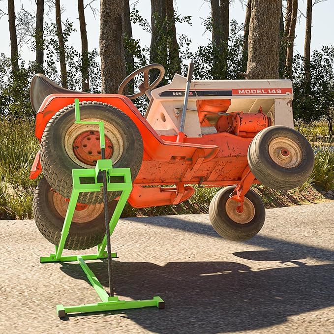 Riding Lawn Mower Lift Jack Lawn Mower Lift with 880 Lbs Weight Capacity Telescopic Maintenance Jack for Lawn mowers and Garden Tractors Green