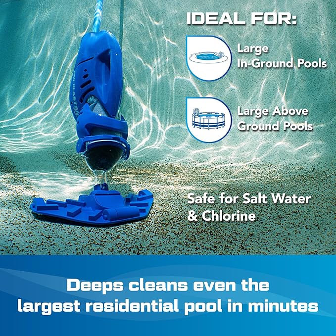 POOL BLASTER Max CG Cordless Pool Vacuum Deep Cleans Pools in Minutes, Spot-Cleans in Seconds, Strong Suction, 1 Hr Runtime, Handheld Rechargeable Swimming Pool Cleaner, Inground & Above Ground Pools