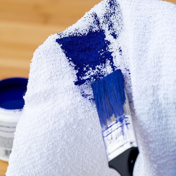 S&T INC. Multipurpose Cotton Terry Cleaning Towels for Home, Car, Automotive, and Garage Cleaning Supplies, 14 Inch x 17 Inch, White, 24 Pack