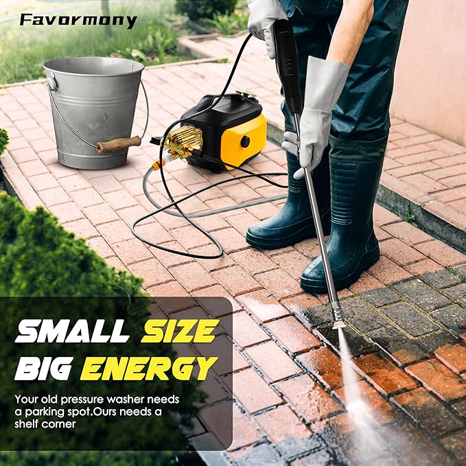 Pressure Cleaner, Portable Power Cleaner for Car Detailing, Home, Fences, Driveways, Patio Outdoor All Other Cleaning