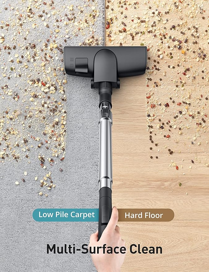 Aspiron Canister Vacuum, Upgraded 1600W Bagless Canister Vacuum Cleaner, Auto Cord Rewind, H13 HEPA Filter, 3.7Qt Large Capacity, 5 Tools for Hard Floors, Carpet, Pet, Upholstery, Tiles, Violet