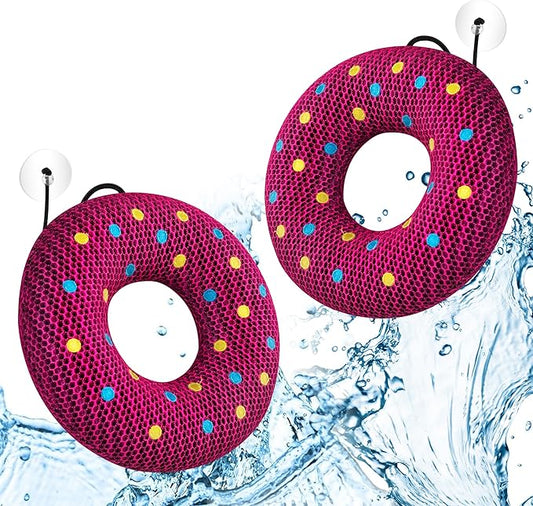 Hot-Tub-Scum-Absorber Doughnut Oil-Absorbing-Spa-Sponge-Hot-Tub-Floating-Sponge Pool-Cleaning-Sponge Hot-Tub-Scum-Bug-Reusable Keep Water Cleaner-Hot-Tub-Spa-Accessories for Adults Kids 2-Pack
