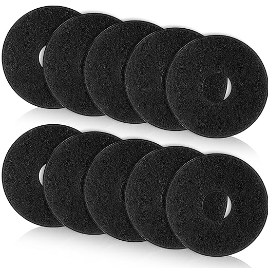 10 Pcs 12" Cleaning Orbiter Pads Commercial Floor Buffer Pads Hardwood Floor Maintenance Scrubber Polisher Cleaning and Stripping for Orbiter Machine (Black)