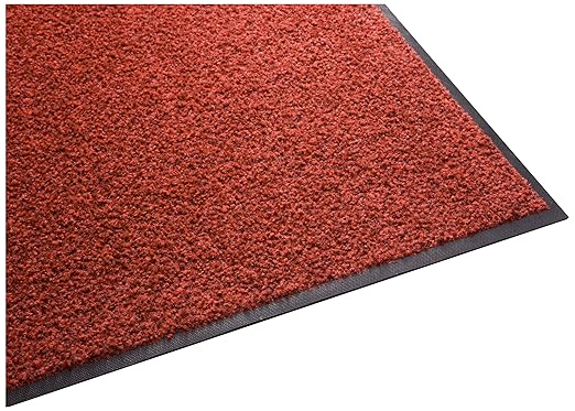 Guardian Platinum Series Indoor Wiper Floor Mat, Rubber with Nylon Carpet, 6'x18', Red