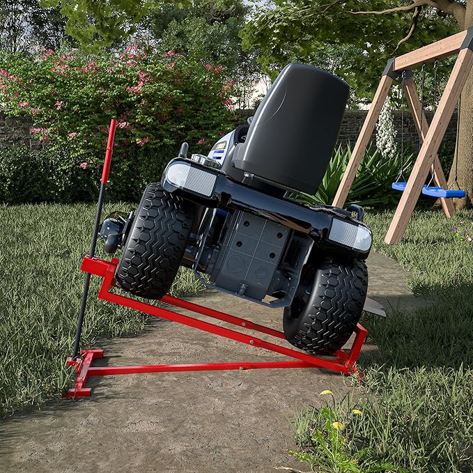 Riding Lawn Mower Lift Jack Lawn Mower Jack Lift with 880 Lbs Weight Capacity Telescopic Maintenance Jack for Lawn mowers and Garden Tractors Red